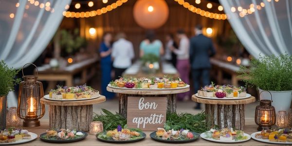 Rustic event food display