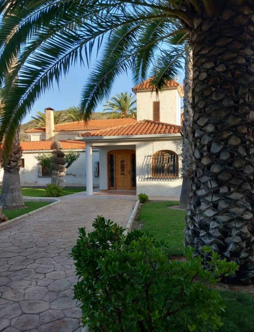 Luxury Mediterranean villa entrance for the Divorce to Domination™ Experience in Alicante, Spain.