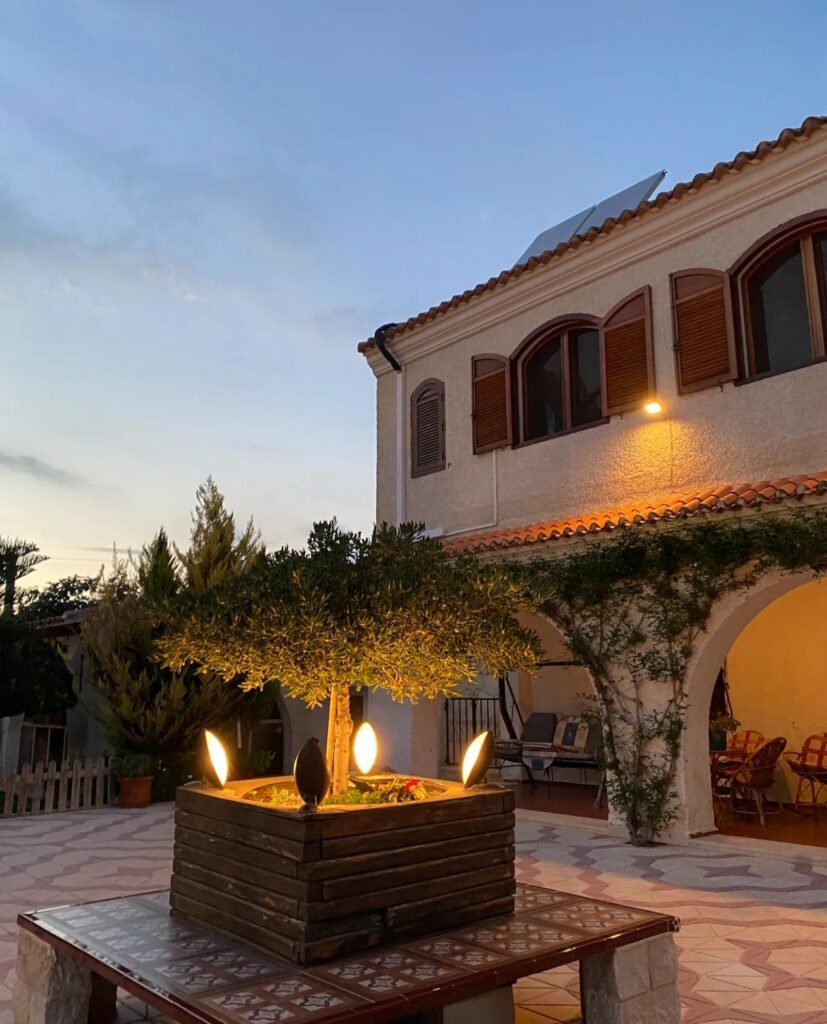 Mediterranean courtyard at sunset during the Divorce to Domination™ Experience in Alicante, Spain.