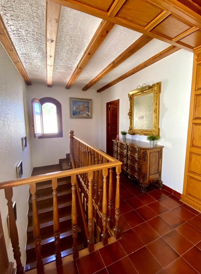 Traditional Spanish villa staircase and landing at the Divorce to Domination Retreat in Alicante