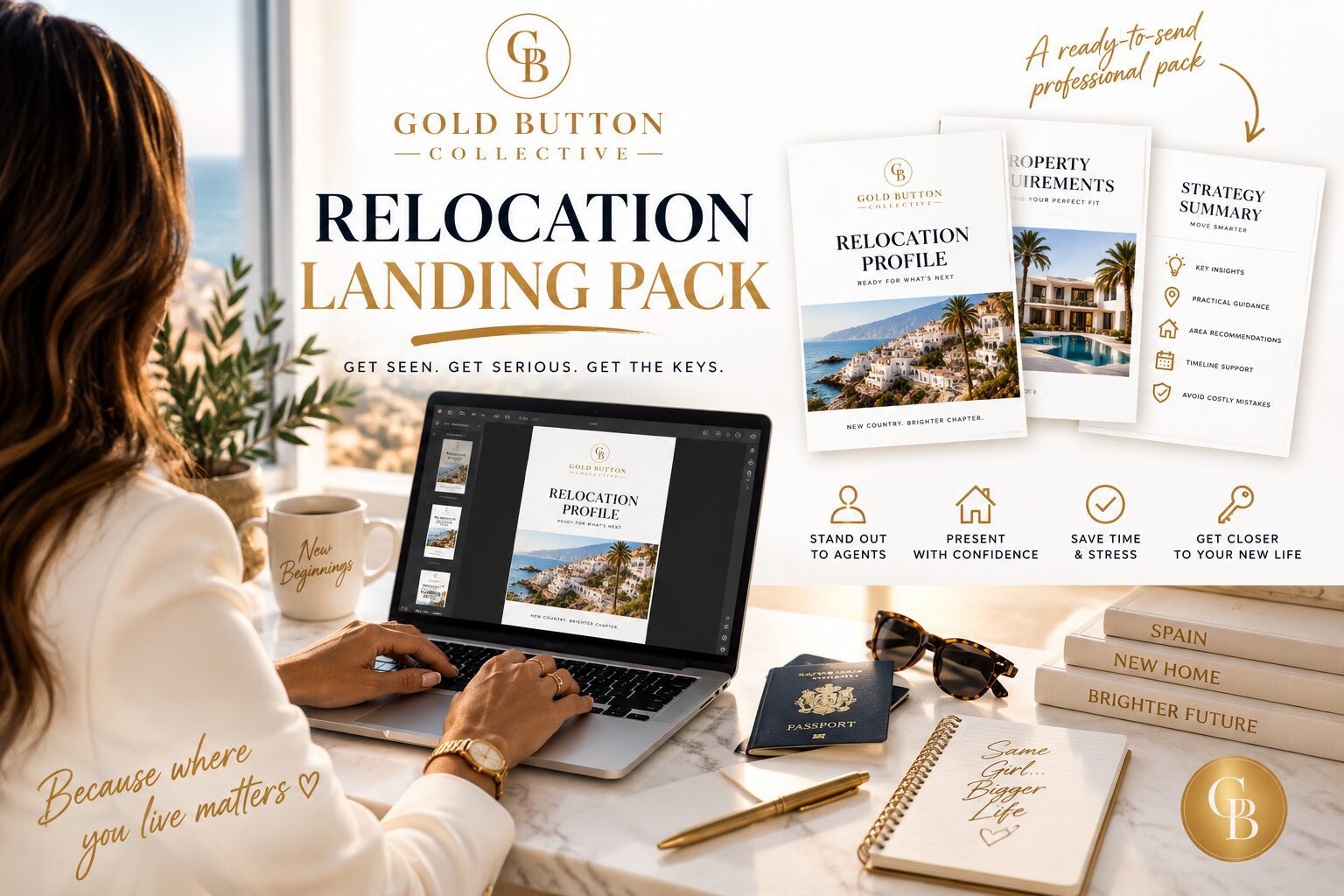 Gold Button Collection relocation landing pack