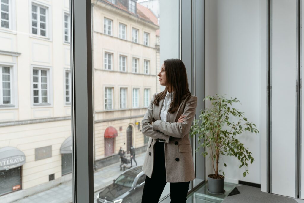 Woman looking towards her future after divorce