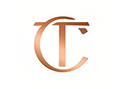 Stylized CT emblem on white background