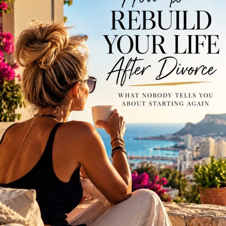 Woman rebuilding her life after divorce overlooking Alicante, representing the Divorce to Domination™ approach by Gold Button Collective